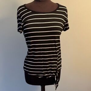Marc New York Performance Black and White Striped Top